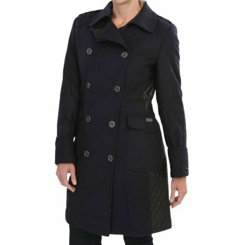 Barbour Wool Double Breasted Button Front Navy Pea Coat Barbour Wool Double Breasted Button Front Navy Pea Coat