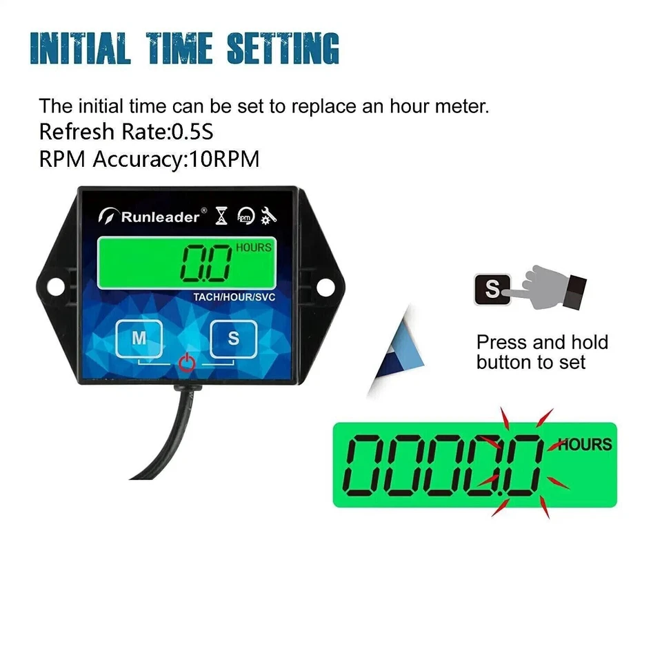 Backlight Hour Meter Tachometer, Maintenance Reminder, for Lawn Mower Snowmobile - Image 4 of 4