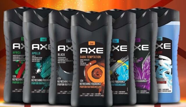 Axe 3 In 1 Body Face Hair Wash for Men 250 ml pack 8.45oz Dark Temptation Excite