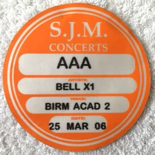 Bell X1 - Sat 25th Mar 2006 O2 Academy Birmingham AAA Backstage Pass Irish Band