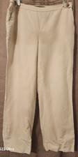 Kasper creamy beige Linen Blend Trousers Straight Leg Pants 12 quiet money