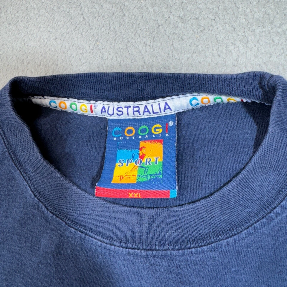 Camisa Coogi De Colección Hombres XXL 2XL Azul Desteñida Y2K Hip Hop Crew Larga Bandera de Australia Foto 2 de 4