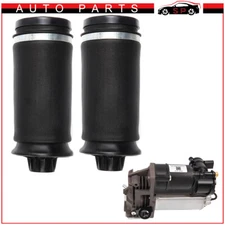 3x Rear Air Suspension Spring +Compressor For Mercedes GL/ML 320 350 450 500 550