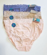 3 Vanity Fair Flattering Lace Hi-Cut Brief Panty Multi 13280 Sz 9/2XL - NWT