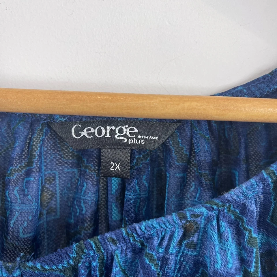 Blusa Pulôver George Woman Azul 2 Peças Plus Size 2X - Imagem 3 de 3