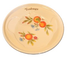 CLOVERLEAF MELAMINE PEACHES & CREAM TEABAG DISH/TIDY