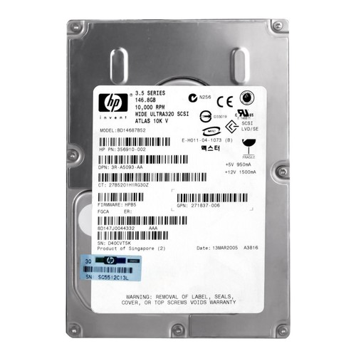 Hard Drive HP BD14687B52 356910-002 147GB 10000U/Min 8MB SCSI U320 3.5'' - Picture 3 of 3