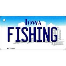 Fishing Iowa State License Plate Tag Novelty Key Chain KC-10957