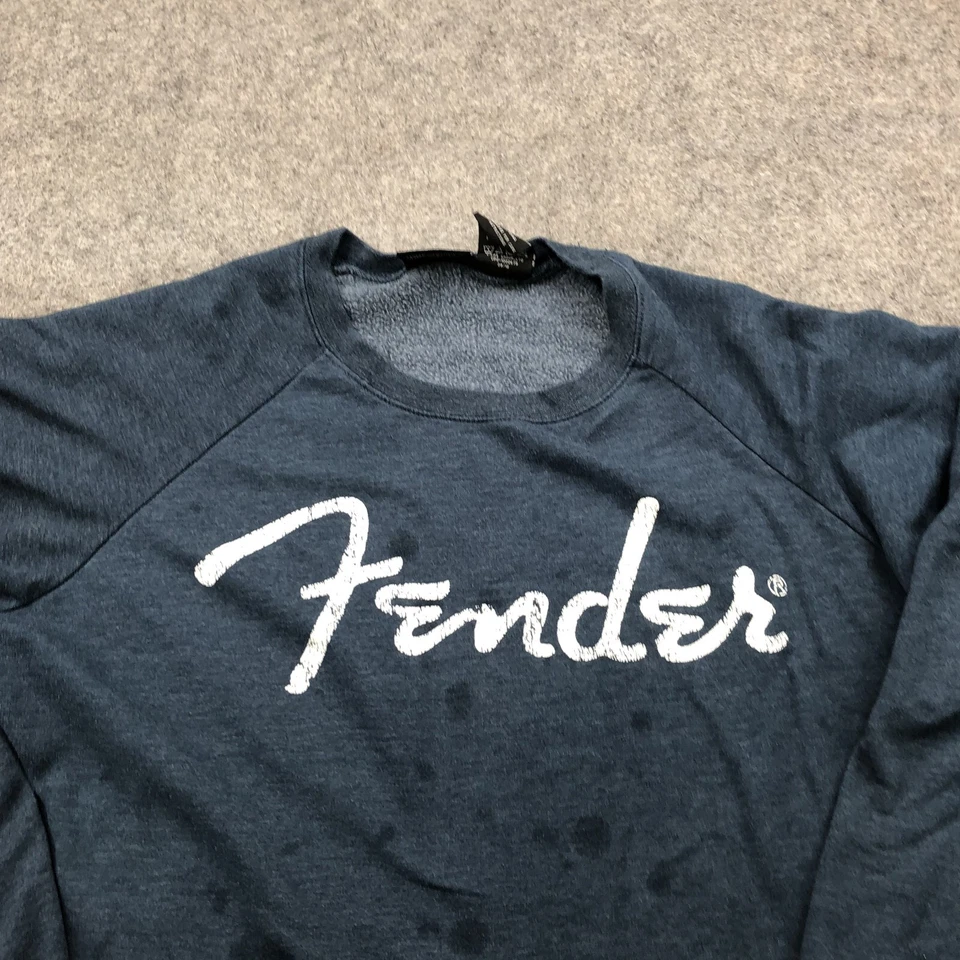 Sudadera Fender Para Hombre XL Azul Deletrear Manga Larga Cuello Redondo Pullover Foto 4 de 4