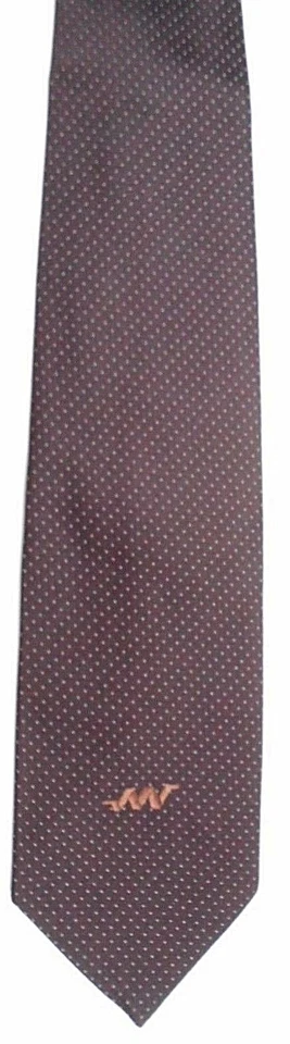 John Weitz Men's Vintage Polyester Tie 53" X 3.75" Brown w/ tiny white specks - Image 2 of 3