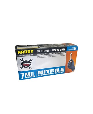 Hardy Mil Nitrile Gloves Heavy Duty M Medium Gloves Box Of 50