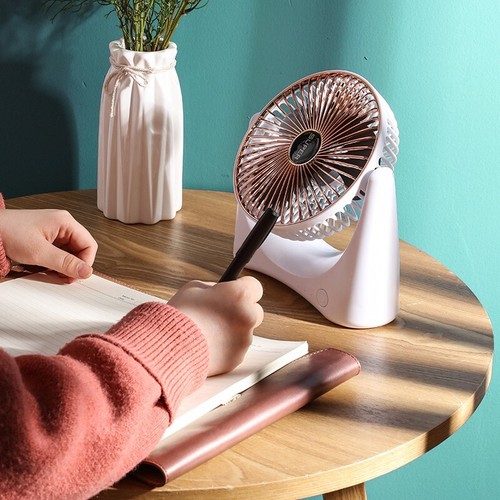 Rechargeable Mini Desk Fan Oscillating Quiet 3-Speed Portable Personal Cooling - Picture 5 of 36