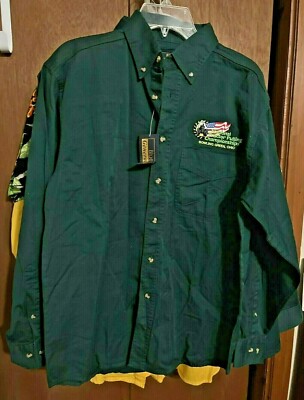 Blue Generation  Men's LARGE OR MED Long Sleeve Button Down Cotton Shirt Green