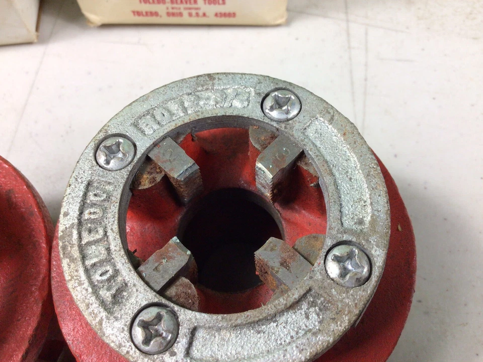 Toledo No.12 1/2” And 3/4”, Die Head With Dies - Used, Lot Of Two Die Heads Foto 3 de 4