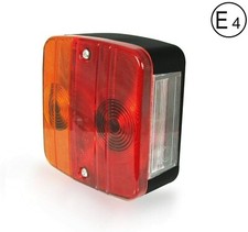 12v Rear Tail Square Light Lamp 4 Functions Trailer Caravan Truck Lorry E4 mark