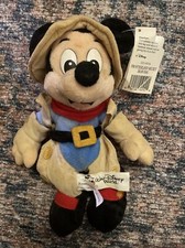 Disney World Frontierland Mickey Mouse Bean Bag Plush Stuffed Vintage Toy w Tags