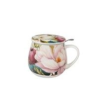 Duo Tasse Magnolias Teetasse Mit Sieb Und Deckel 0,43 L Porzellan