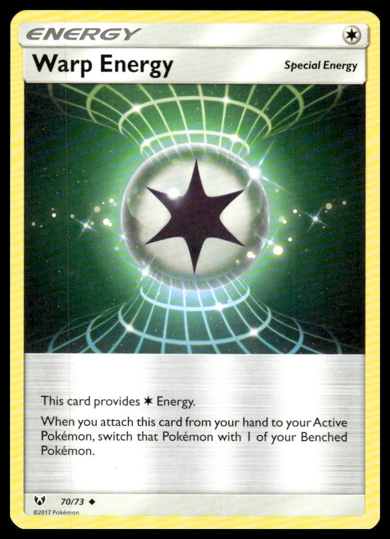 Warp Energy 70/73 Uncommon Shining Legends Pokemon Lightly Played