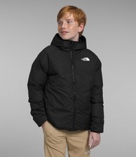 The North Face Boys Reversible North Down Hooded Jacket, S, TNF Black