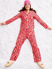OLD NAVY Christmas Women's Flannel  Pajama PJ Set Color Holiday Stripes 2XL