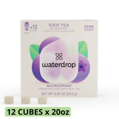 3 Waterdrop Blueberry Iced Tea Water Flavor Drops - 12 Cubes per Servings 9/30/2
