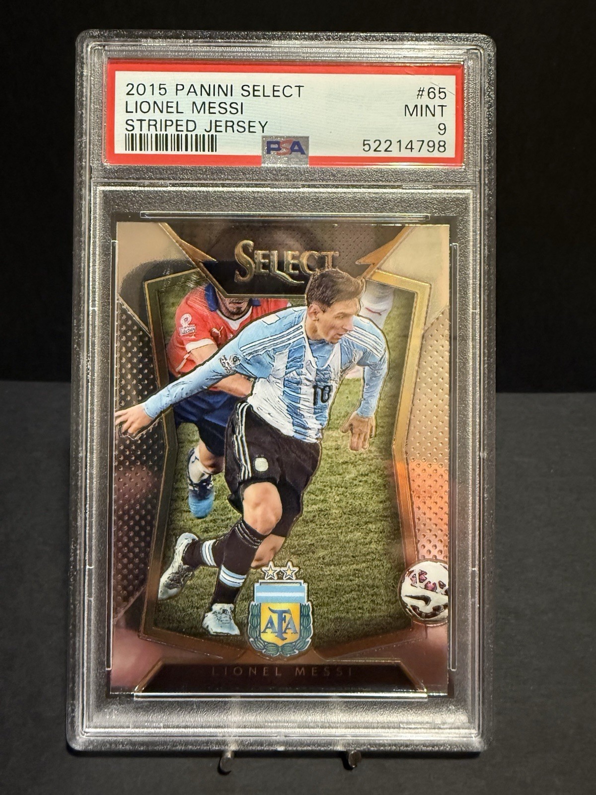 2015 Panini Select Lionel Messi Stripped Jersey #65 PSA 9
