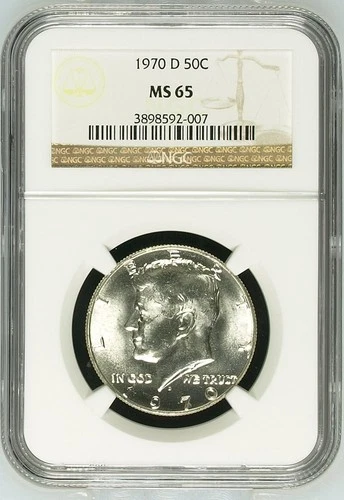 1970 D Kennedy Half Dollar Type 2 Clad 50c Coin NGC Certified MS65 Denver Mint