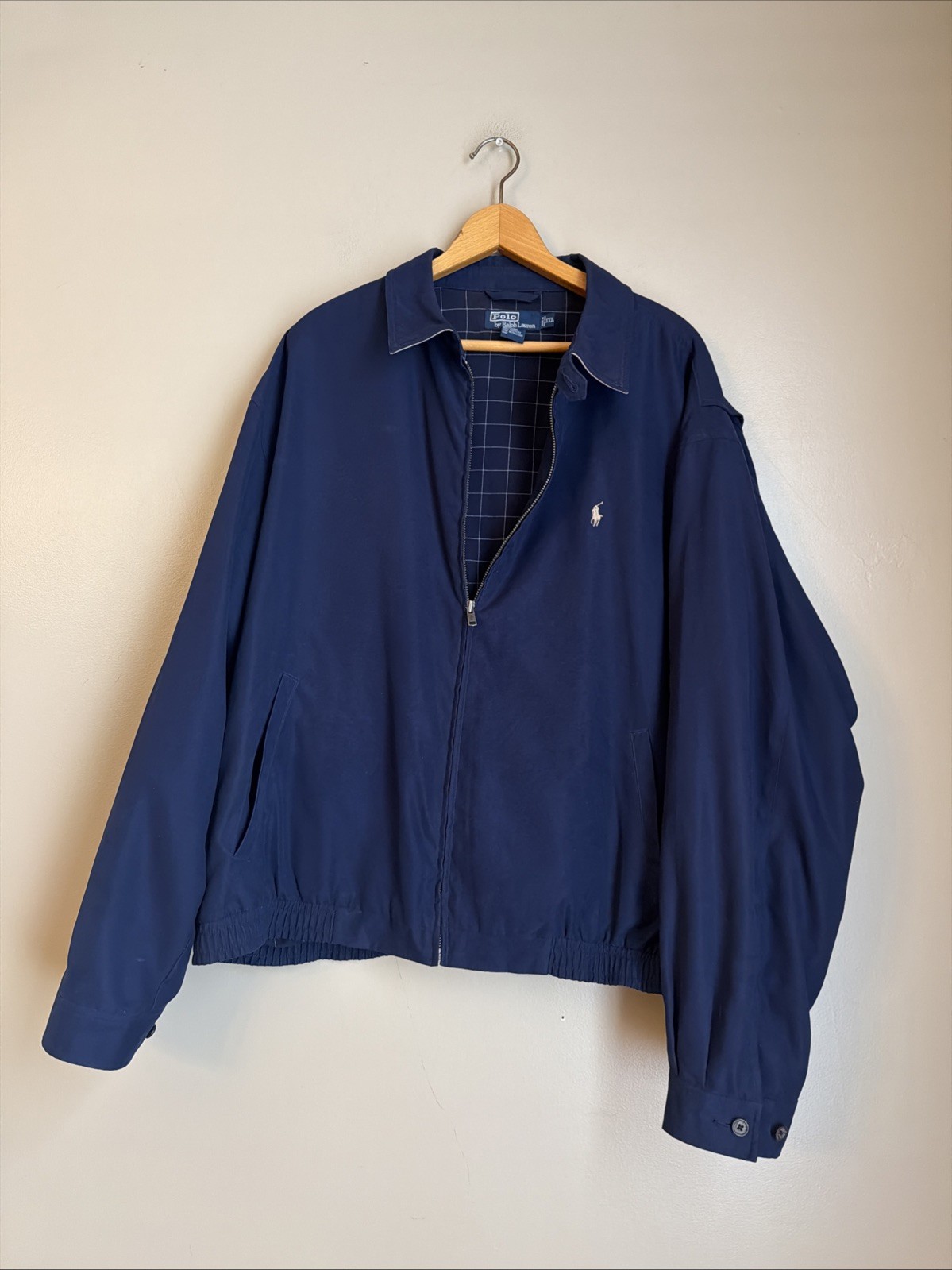 Vintage Polo Ralph Lauren Harrington Jacket Mens XXL Navy Lined Full Zip 90s