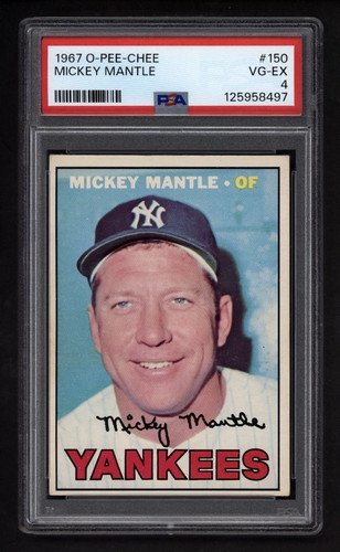 Mickey Mantle #150 1967 O Pee Chee card