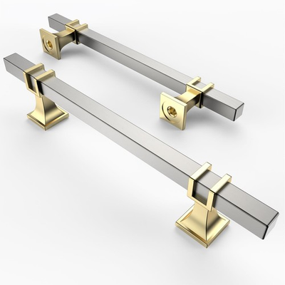 #ad Asidrama 10 Pack 5 Inch 128mm Brushed Satin Nickel and Gold Kitchen Cabinet ... $49.50