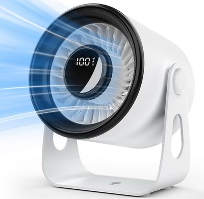Desk Fans Small Quiet, 100 Speeds Rechargeable Fan Portable, 4000mAh Battery