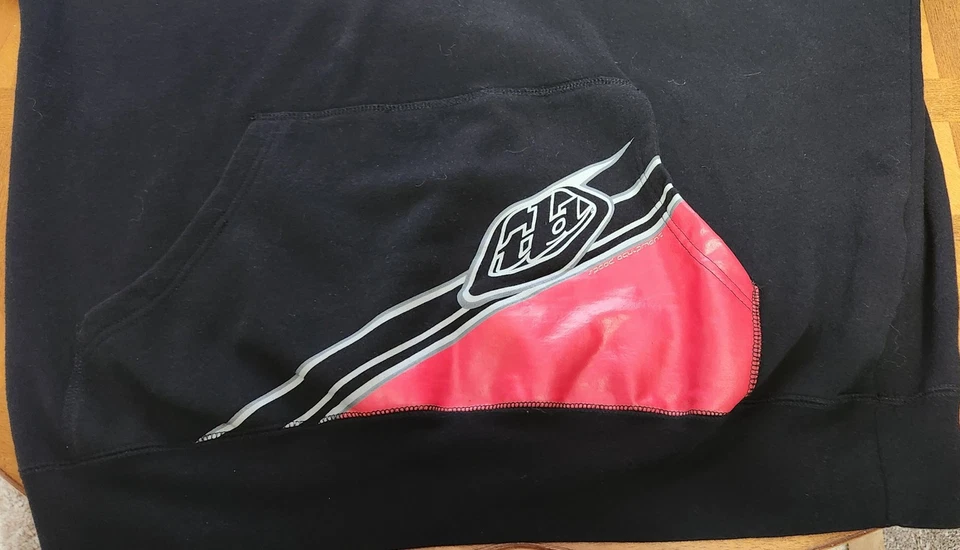 TLD Troy Lee Designs XXL пуловер толстовка с капюшоном флис черный красный графика - Изображение 3 из 4