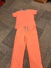Carhartt Vibrant Orange Scrub Set Xl Pants Bottoms Latge Top Blouse Force