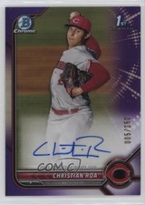 2022 Bowman Chrome Prospect Purple Refractor 5/250 Christian Roa Auto s1i