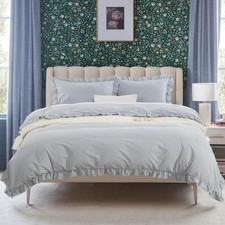 Full Size Ruffle Duvet Cover Set, 100 Cotton, Kids Teen Girls Duvet Cover 82...