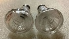 Vintage Glass Salt & Pepper Shakers Sterling Silver Tops Mini 2.4" Cut Glass — photo 6