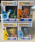 Funko Pop Pokémon Set: Vaporeon, Squirtle, & Pikachu Diamond and Vulpix Flocked