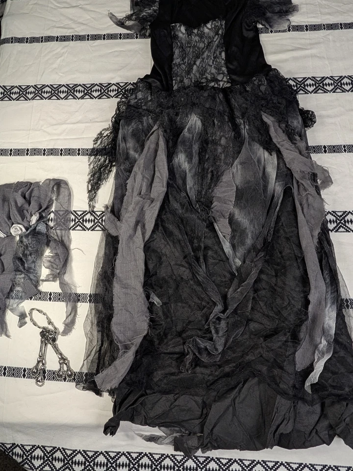 Disfraz de novia zombi Halloween espíritu infantil talla XL 14-16 Foto 4 de 4