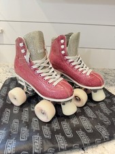 Crazy Roller Skates Pink  Silver Glitter GLAM Youth Size 2