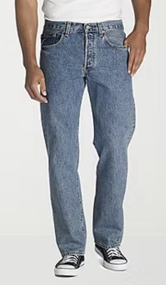 Levi s  501 Red Tag Strght Lg Md Rise Med Wsh Jeans MN 32 Blue Grunge 