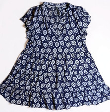 ANTHROPOLOGIE Shelbie Tiered Mini Dress Blue Floral Size XL Boho