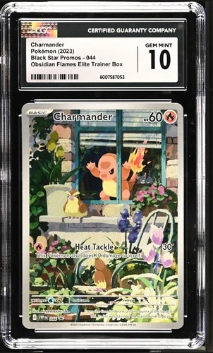 2023 Pokemon Black Star Promos Charmander Obsidian Flames ETB CGC 10 #044