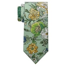Floral Ties for Men Mens Floral Tie Cotton Neck Tie Skinny Green White Flower