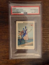 Dick Van Dyke signed 1964 Walt Disney Mary Poppins Card PSA DNA Slab Auto C2512