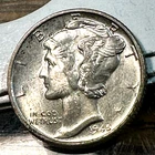 1945 Mercury Dime Nice Original Gem BU CHRC