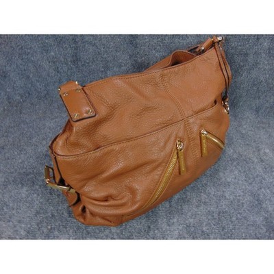 Michael Kors Bedford Shoulder Bag Brown Leather Gold 