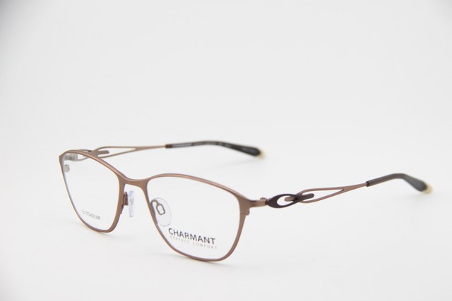 NEW CHARMANT CH 10639 LB LIGHT BROWN TITANIUM EYEGLASSES FRAMES 52