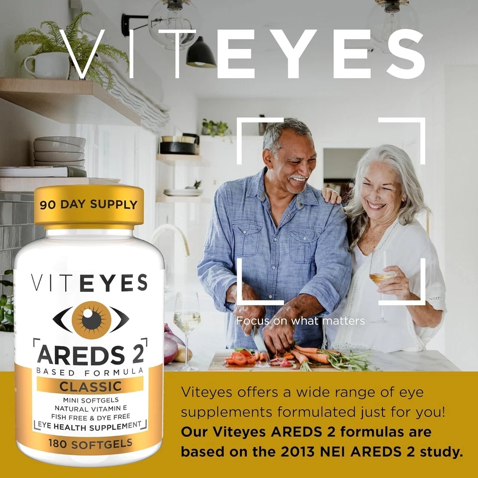 Витамины для здоровья глаз Viteyes AREDS 2 — классическая макулярная формула, 180 гелевых капсул - Изображение 2 из 4