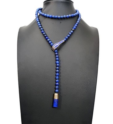 Jay King DTR Lapislazuli Lariat Halskette verstellbar Sterlingsilber Verschluss