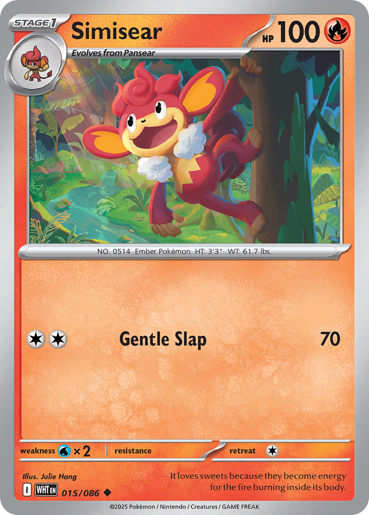 Simisear 15/86 Uncommon | White Flare | Pokemon Card